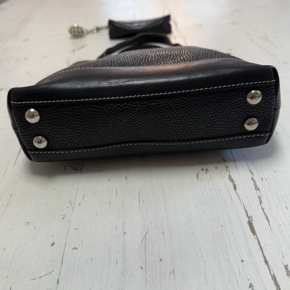 Vintage Mulberry Handbag Black Scotch Grain Leather Micro Bag & Coin Purse $1250 - Picture 4 of 15